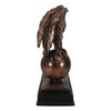 American Bald Eagle On Atlas Globe Bronze Figurine With 4"X6"