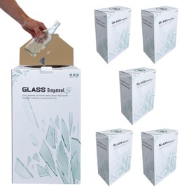 6 Pcs Broken Glass Disposal Box with lid,12.2" L x 8" W x 23" H Floor Model Laboratory Glass Disposal Cardboard Box,Safe Disposable Sharps Container Bins Trash Cans Cartons for Party Broken Bottle