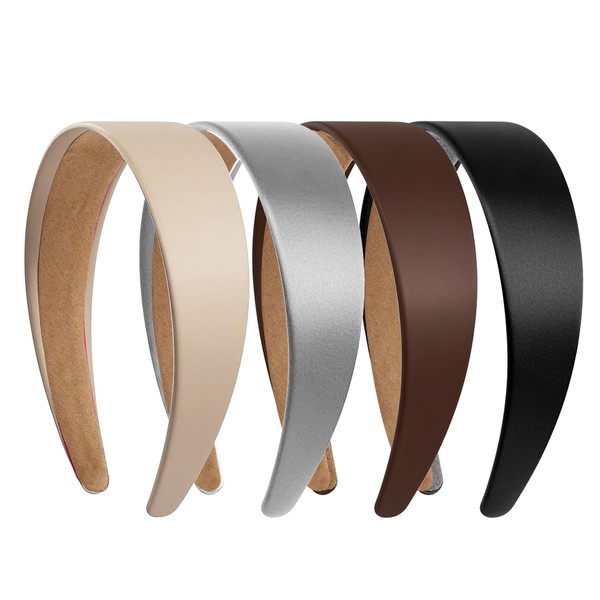 Ptrin Satin Headband,1.6 Inch Wide Satin Headbands for Women's Hair，Non
