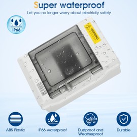 XINYIELE Outdoor Circuit Breaker Box,Power Distribution Box,Circuit Breaker Panels,Sub Panel Breaker Box, Electrical Panel Box with Clear Cover, Bus Bars and DIN Rail for Indoor and Outdoor(SH-4WAY)