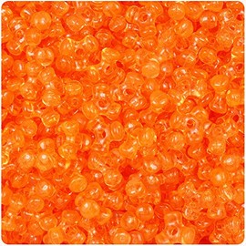 BeadTin Orange Transparent 11mm TriBead Plastic Craft Beads (500pcs)