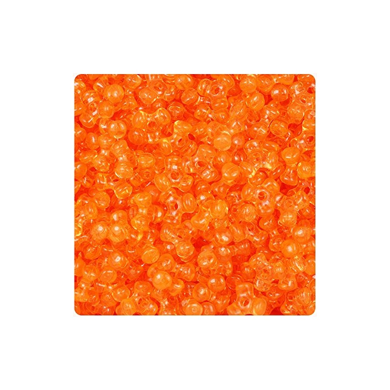 BeadTin Orange Transparent 11mm TriBead Plastic Craft Beads (500pcs)
