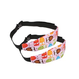 G-Tree Set de 2 Piezas, Banda Soporte de Cabeza con Estampado de Búho, Cinturón Ajustable para Asiento de Auto Infantil, Ideal para Dormir