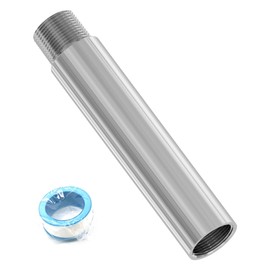 FOCMKEAS Shower Head Extension Arm Extender Stainless Steel 1/2PT Male to 1/2PT Female Thread, 4"/100mm Length Cast Pipe Fitting Coupler, Extension Tube Bathroom Accessory