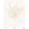 San Antonio, Texas Zip Codes - 36" x 48" Laminated