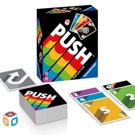 Ravensburger 26828 - Push, Divertido Juego de Cartas para Toda la Familia, Riesgo a Partir de 8 años, Juego para 2-6 Jugadores, Blanco                