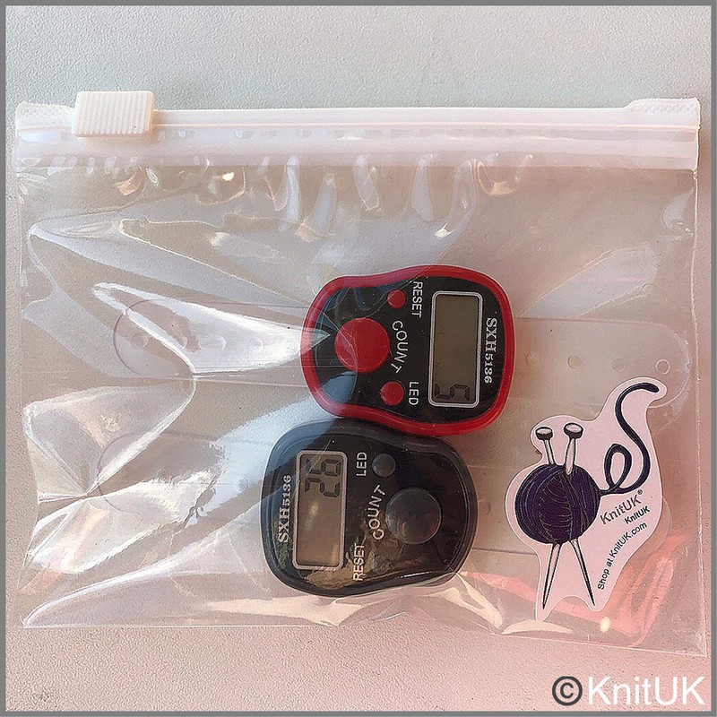 KnitUK Tally Counter - LED Backlight. Pack of 2. Red