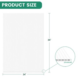 Corrugated Plastic Sheet for Indoor and Outdoor Use - 4 Mm Thick Poster Board, 24x36 Inches - Pack of 2 White Plastic Board Sheets - Waterproof Coroplast Sheets and Lightweight Blank