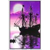Moonlit Pirate Ghost Ship Laminated Blacklight Poster - 23.5" x
