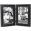Clay Roberts Double Photo Picture Frame 4x6", Black, Holds 2