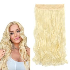 prinfantasy Human Hair Extensions No Clip in Long Wave Hair Fiber Line Metal buckle Adjustable Hair Pieces for Party Cosplay Costume Daily Resistant Fiber Hair,MW238