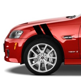 4 Inch Fender Hash Mark Bars Vinyl Racing Stripes Decals, Fits G6 G8 and Most Cars, Both Sides, Black Matte