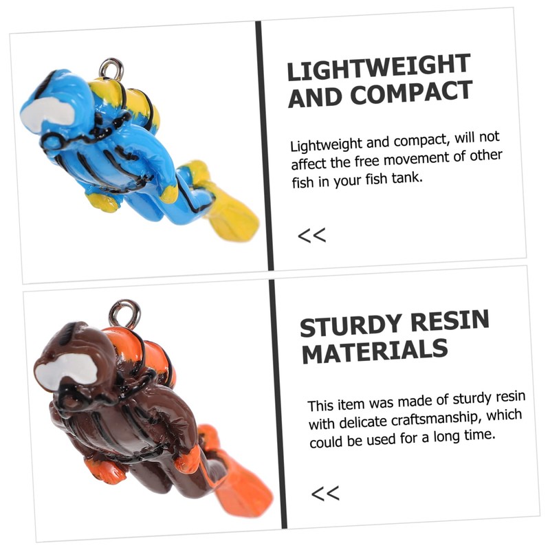 iplusmile 4sets Aquarium Diver Ornament Creative Floating Decor for Fish