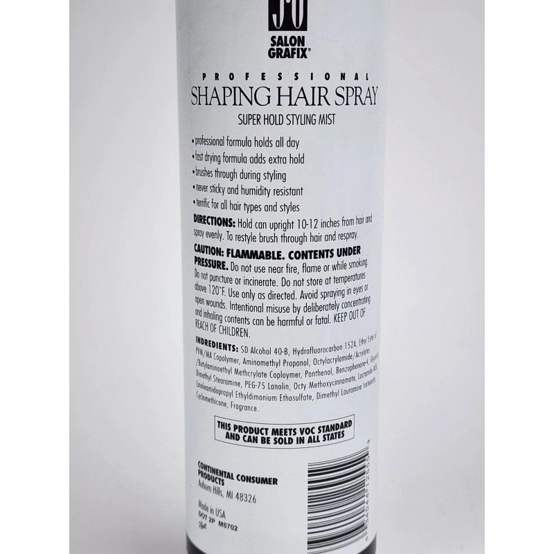 SALON GRAFIX Shaping Hairspray Super Hold Styling Mist 10oz New