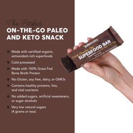 Paleovalley Superfood Bars – Dark Chocolate Chip– 10 Pack – 9g Protein per Bar – Gluten-Free, Grain-Free, Paleo, Non-GMO – On-the-Go Snack