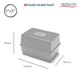 Deflecto Value Size 5 x 3 Index Card Box - Grey
