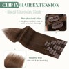 Hair Extensions Clip in Real Human Hair Medium Brown Real