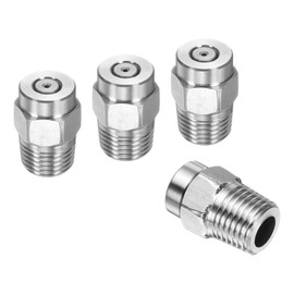HARFINGTON 4pcs Surface Clean Tip 0 Degree 1/4 Inch NPT Male 1.156 Orifice 4000 PSI Stainless Steel Threaded Pressure Washer Spray Nozzles for Water Guns Water Broom
