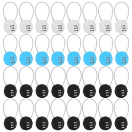 Moxweyeni 8 Pack Combination Lock 3 Digit Small Combo Luggage Number Cable Padlock Outdoor Waterproof Resettable Lock for School Gym Locker Travel Backpack Suitcase Storage (Black,Silver,Blue)