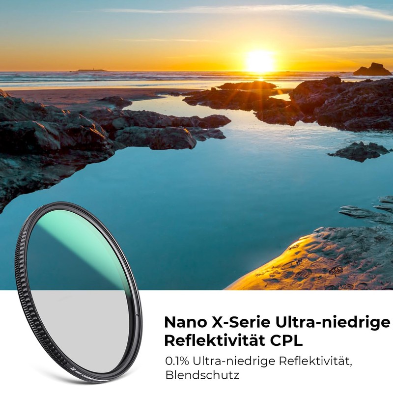 K&F Concept Nano-X Series Ultra Low Reflection Polarising Filter 77