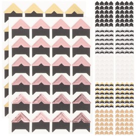 EXCEART 12 Hojas Esquina De La Foto Pegatinas Protectores De Esquina para Album De Fotos Esquinas De Fotos Sin Ácido Esquina De La Imagen Pegatinas Antiguo Papel Pegamento Protector