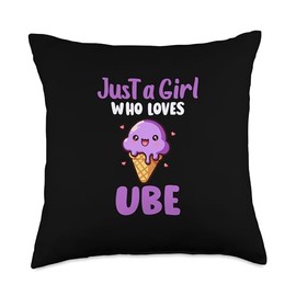 Just A Girl Who Loves Ube , Funny Ube For Girls Women Ube Throw Pillow