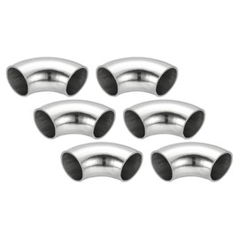 PATIKIL 6 piezas Codo de curvado con mandril 90°, 25mm diámetro exterior, codo para escape en acero inoxidable 304 para tuberías de escape, barandilla