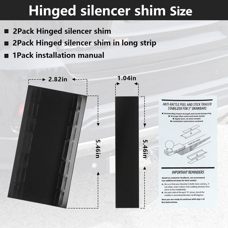 Trailer Hitch Anti-Rattle Hitch Silencer for 2" Hitches - Eliminates