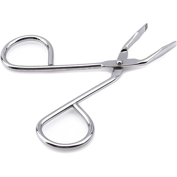 Silver Stainless Steel Eyebrow Scissors Tweezers,Elbow Pliers Clip Scissors,Flat Tip