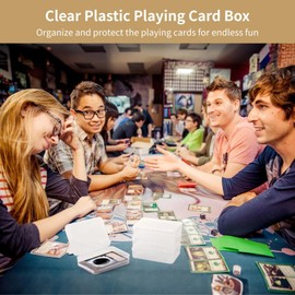 24 PCS Clear Plastic Playing Card Boxes, Snap Closed Card Deck Case, Empty Clear Poker Holder, Gaming Cards Storage Organizer, Trading Card Box, Transparent Plastic Box for Bank Business Cards