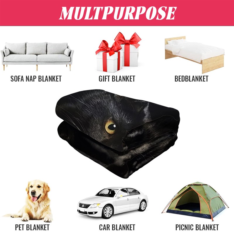 Yisumei Blanket Soft Flannel Soft Fleece Blanket Bed Throw Black