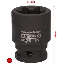 KS Tools 460.0016 1/2 Inch Special Socket for Mercedes, E30, 46 mm Short