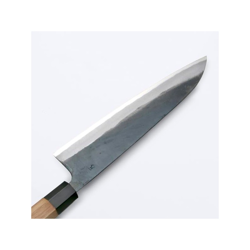 土佐和式牛刀包丁 元兼 両刃 黒打 青紙鋼210mm