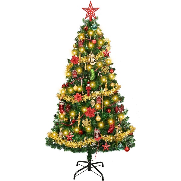 MeetXmas 5ft Artificial Christmas Tree with 102 Pcs Christmas Tree