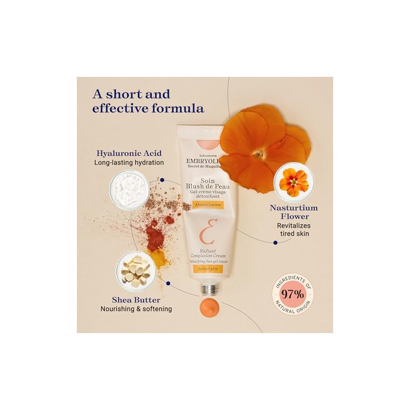 Embryolisse Crema Tez Radiante Hidratante Facial Híbrido Ácido Hialurónico Manteca