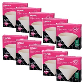 10 X Hario V60 Size 01 40-Count Boxed Coffee Natural Paper Filters, 10 Boxed Value Set (Total of 400 Sheets)