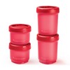 Tupperware Set Contenedores para Snack 8 piezas Morado Rojo