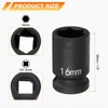 sourcing map 2pcs 6 Point Impact Socket 16mm Metric Socket