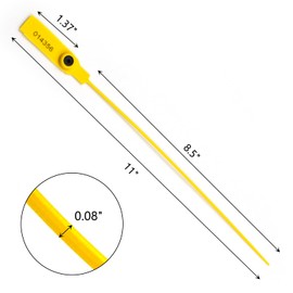 (500pcs) 11 inch Plastic Numbered Security Seal Pull Tight Padlock Safety Tag Tamper Proof Tie Disposable Self-Locking Seals, Yellow