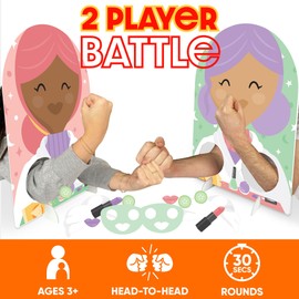 Big Dot of Happiness Pajama Slumber Party - Girls Sleepover Birthday Activity - 2 Player Build-A-Face Party Game