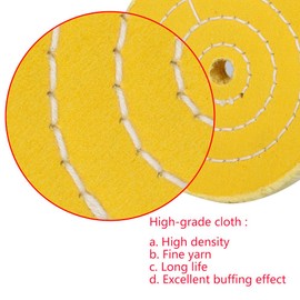 scottchen PRO Buffing Polishing Wheel 4in(100mm) for Drill 1/2 in (13mm) Arbor Hole with 1/4''(6mm) Shaft Fine Cotton Soft -3pcs