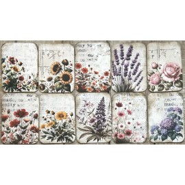 floral vintage style junk journal flower garden card toppers set of 10
