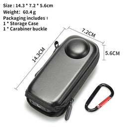 LINGHUANG Protective Case for Insta360 X4 Mini Camera Case,X4 Portable Hard Shell Carrying Case with Carabiner Compatible with Selfie Stick Accessories