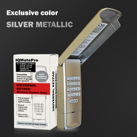 Silver Metallic 877max 878max 877lm Universal Garage Door Keypad, Compatible with Сraftsman/Chamberlain/Liftmaster Garage Door Openers with Red Yellow Purple Green Learn Button, Wireless Keypad