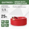 Guitrees 25FT 5/8 Heavy Duty Rubber Garden Hose - 200psi
