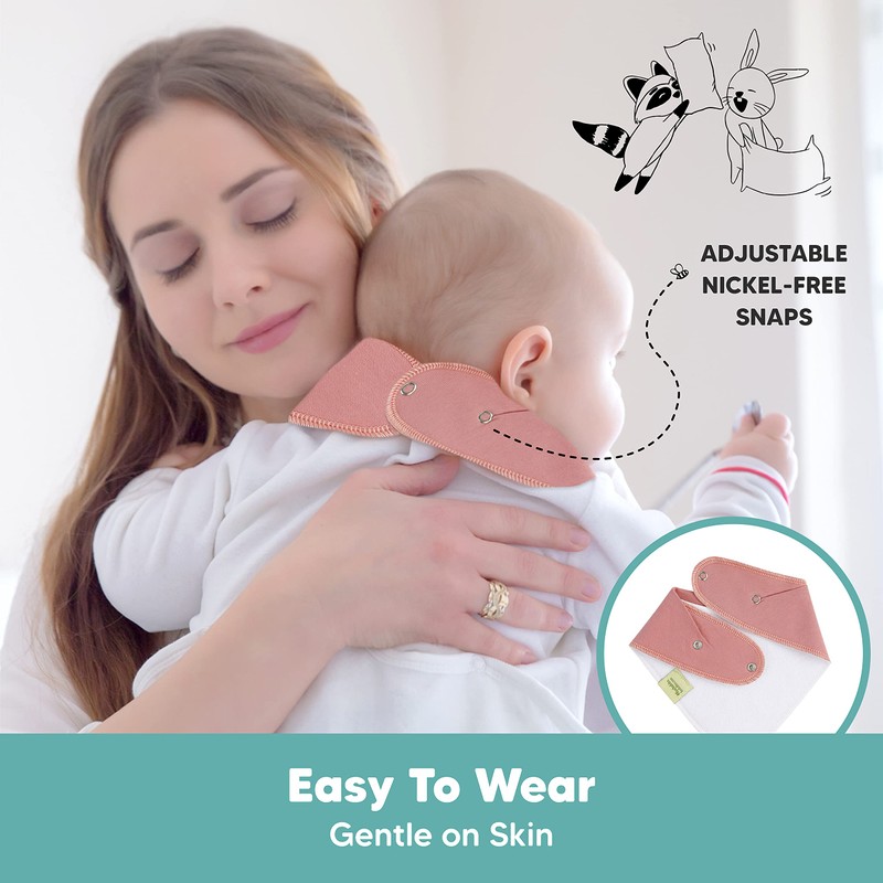 8-Pack Organic Baby Bandana Bibs for Girls - Super Absorbent