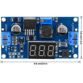 LM2596S Adjustable DC-DC Buck Converter Reduced Voltage Regulator Power Module 36V 24V 12V to 5V 2A Voltage Stabilizer with Digital Voltmeter Display (5 Pack)