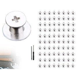 Lhbwhiz Pack of 80 Book Screws Set, Binding Screws, Screw Rivets, Contributions Nail Rivet, Decorative Screws, Rivets Set with Hole Punch and Screwdriver, for Belts, DIY Leather Decoration,