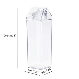 Jinberry - Botella de agua de cartón de leche transparente, 500 ml/17 onzas, para escalada al aire última intervensión, excursión o campamento