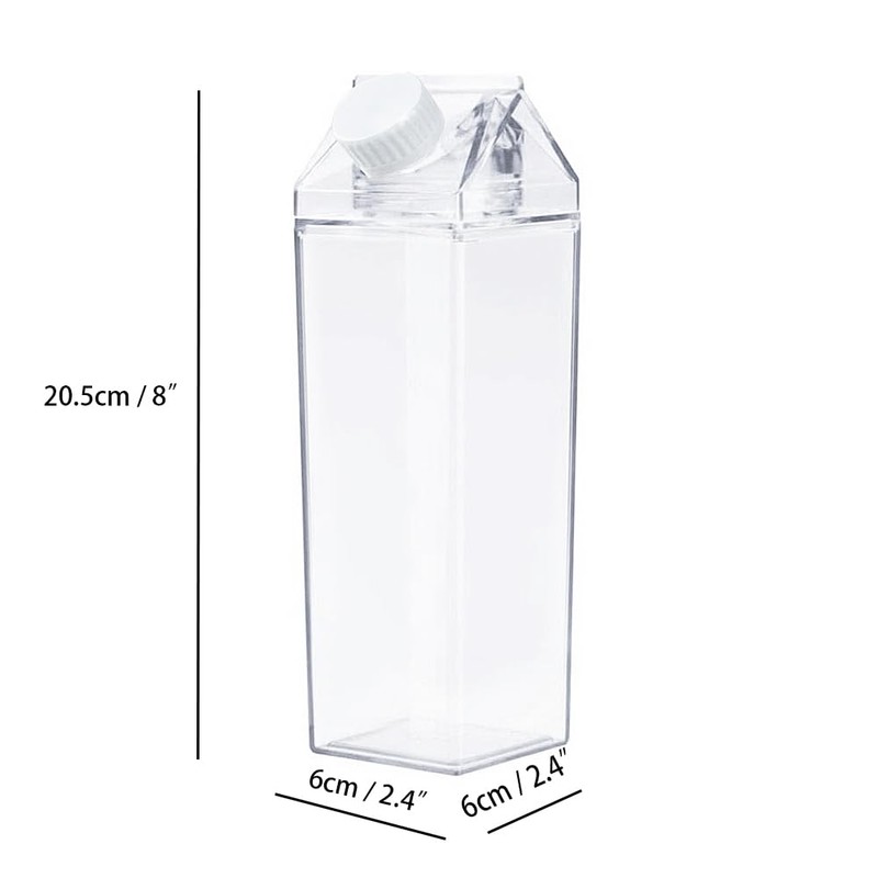 Jinberry - Botella de agua de cartón de leche transparente,